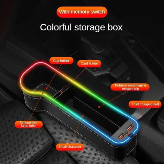LED Car Seat Organizer with USB Charging